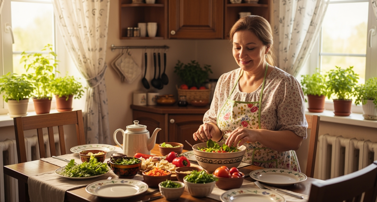 Салат Вкусняшка — название говорит само за себя: и к семейному ужину, и к празднику — про надоевший Оливье напрочь забыли