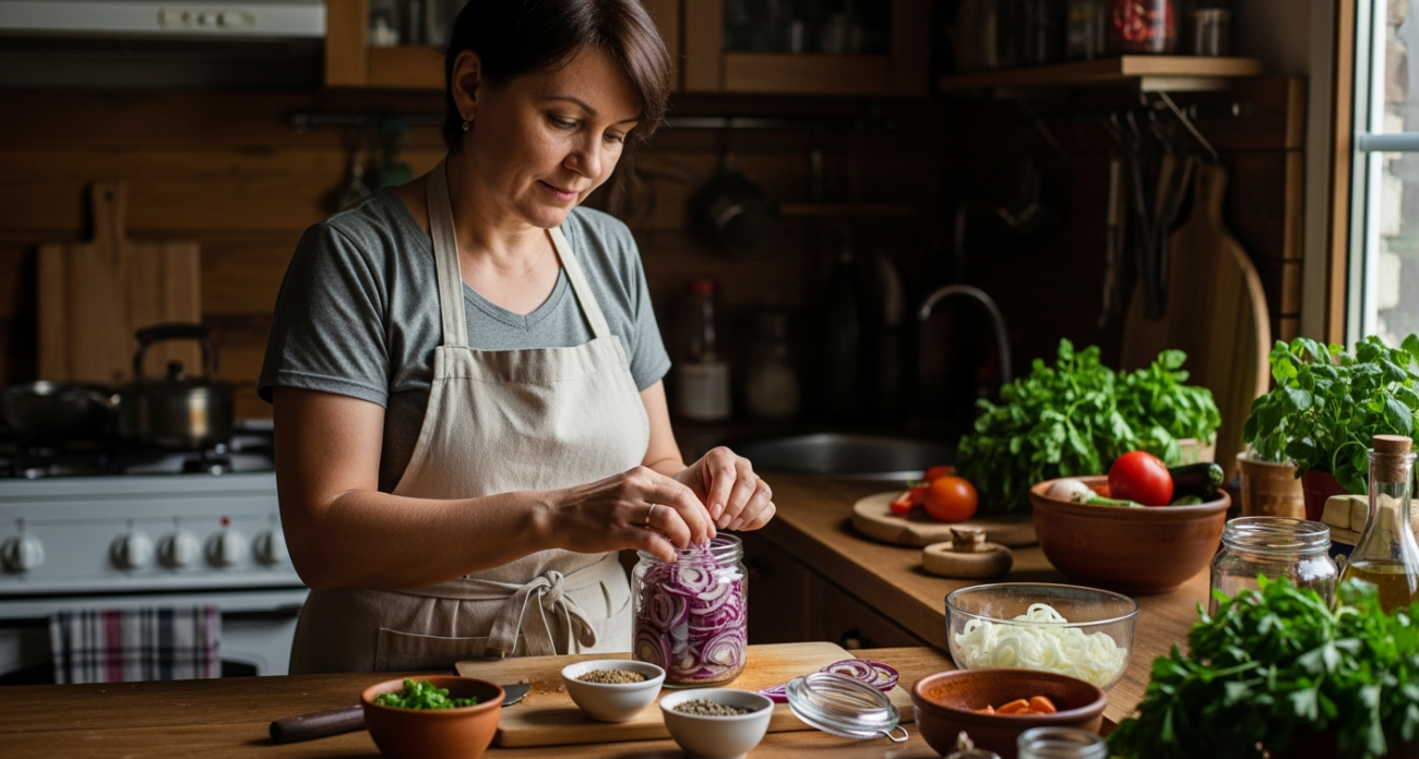 На порядок вкуснее, чем с обычным уксусом: как я мариную лук к мясу, рыбе и гарнирам - ещё и хранится долго