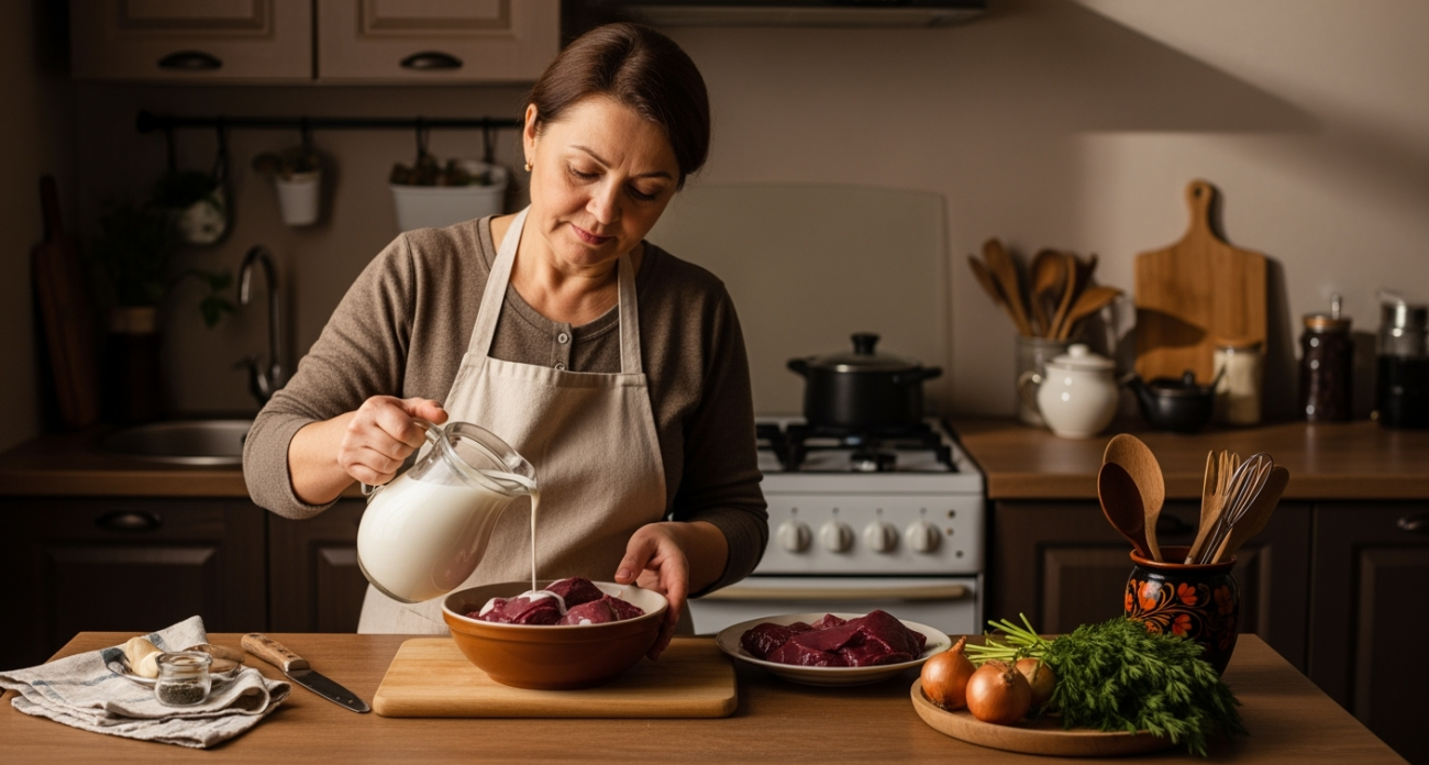 Заливаю печень кефиром: получается вкуснейший деликатес — нежный, без жёсткости и сухости