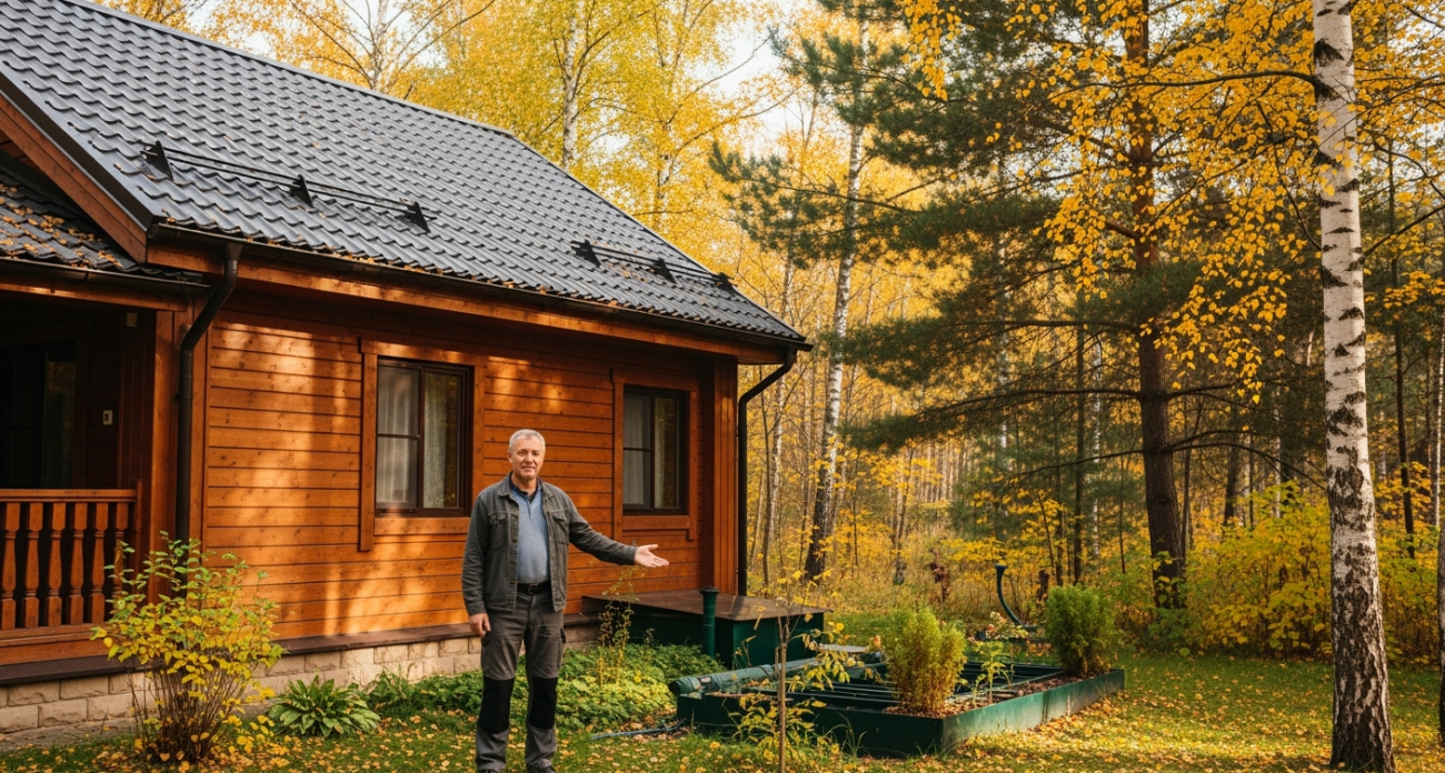Дачник показал септик, который работает сам: солнечная батарея, черемуха и забытый школьный урок биологии