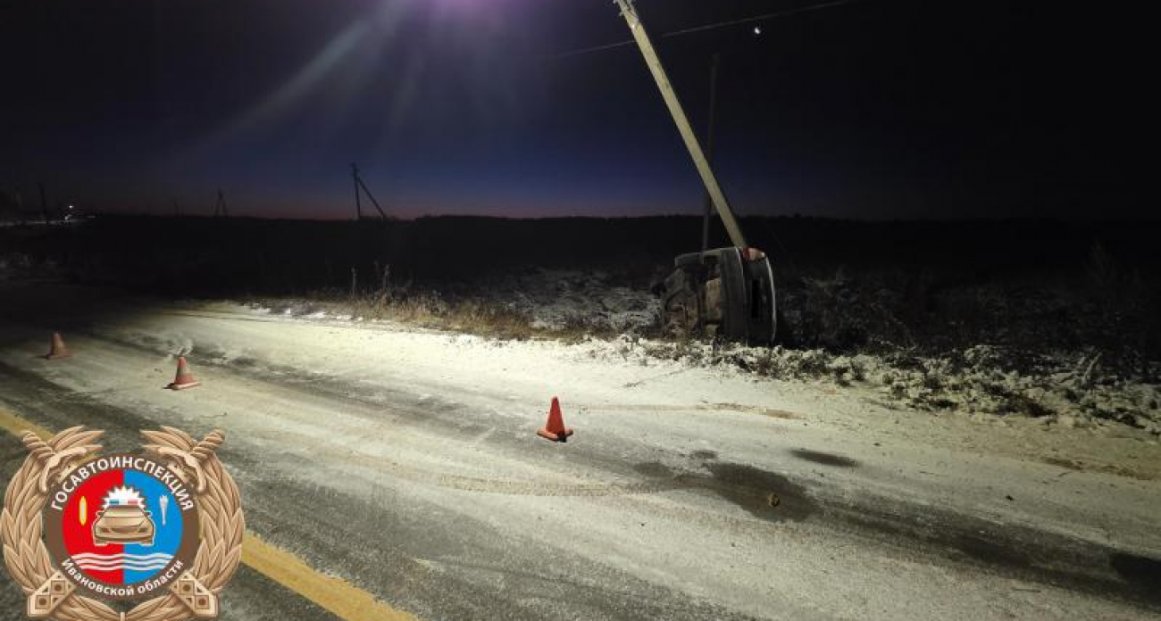 33-летний водитель Hyundai вылетел в кювет и перевернулся на трассе в 5:30 утра