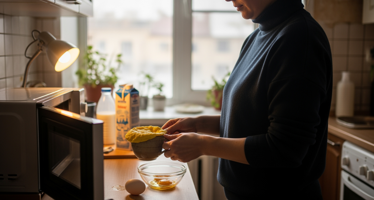 Забыл про сковороду - готовлю яичницу в обычной кружке, и результат поражает