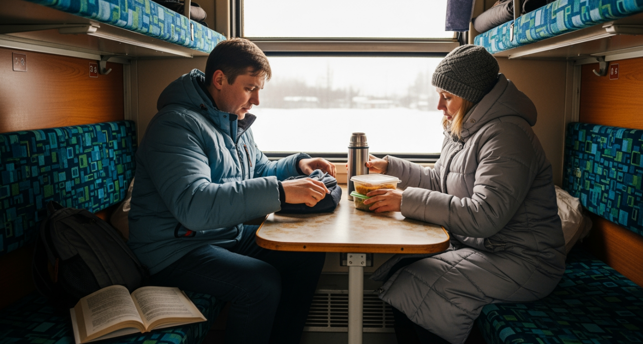 Моя гениальная уловка в плацкарте заставила наглых соседей уступить столик за считанные секунды