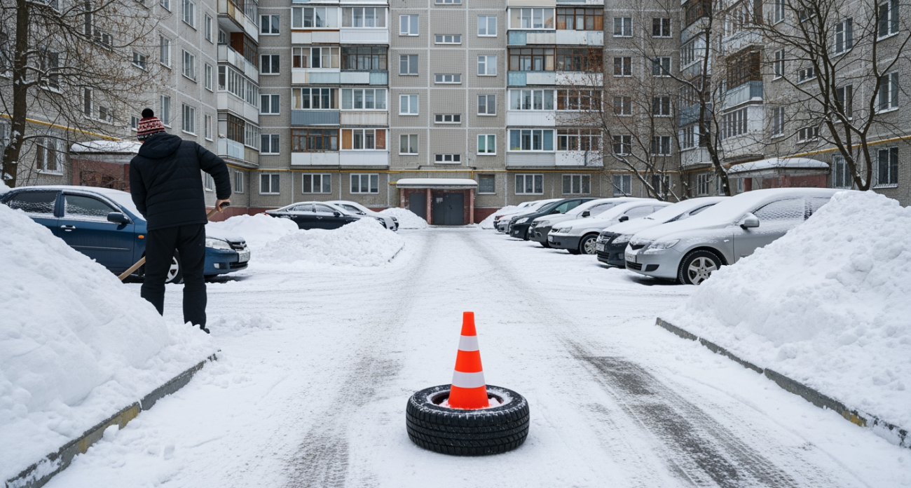 Расчистил снег на парковке и объявил место своим — юрист раскрыл законные способы защитить права автомобилистов