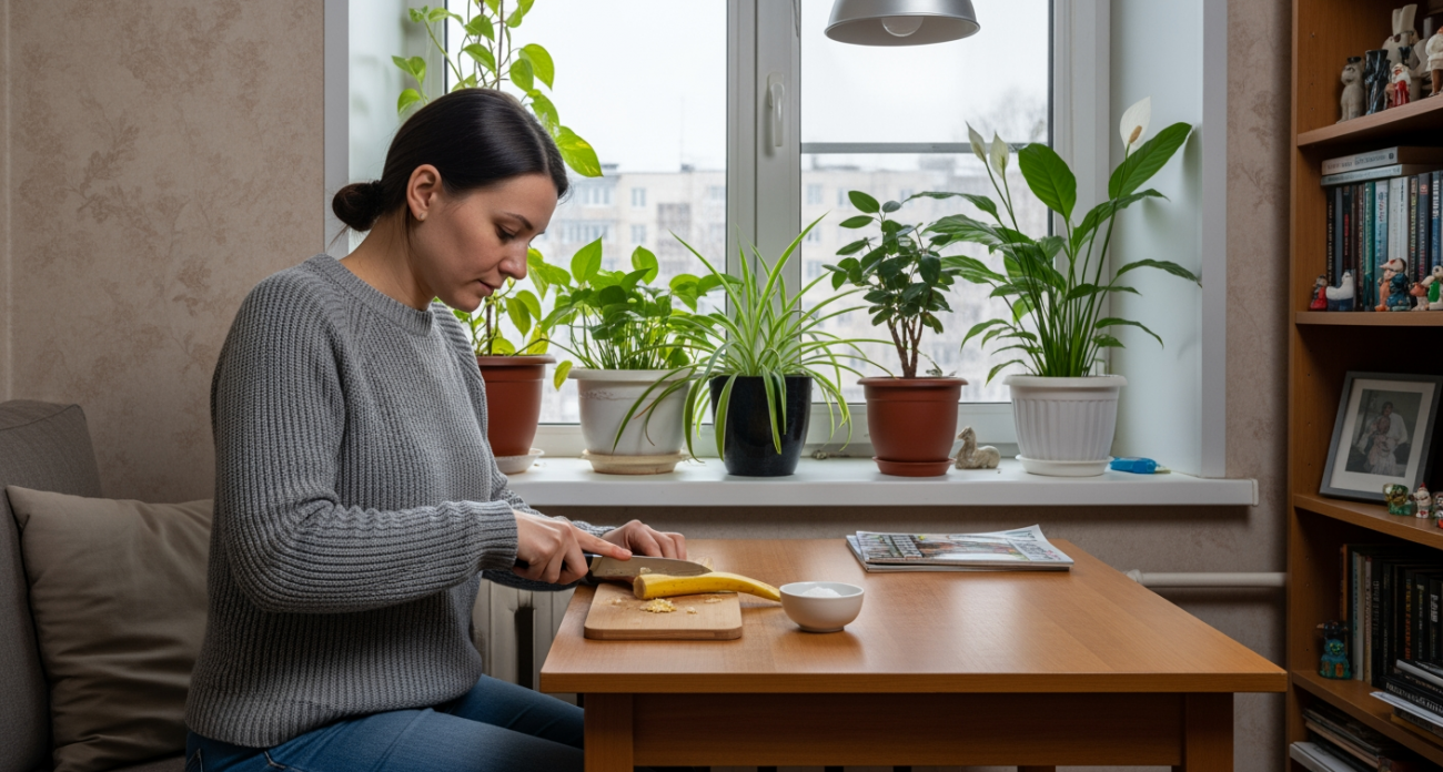 Бросаю соль на кожуру от банана и забываю о зимних проблемах — копеечный трюк, который оценят даже самые ленивые хозяйки