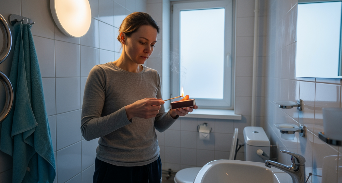 Забудьте про дорогие освежители — простой трюк со спичкой наполнит ваш туалет ароматом цветущего сада