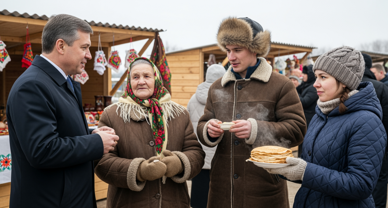 Без охраны и протокола: губернатор Воскресенский инкогнито приехал в Дунилово поесть блинов на ярмарке
