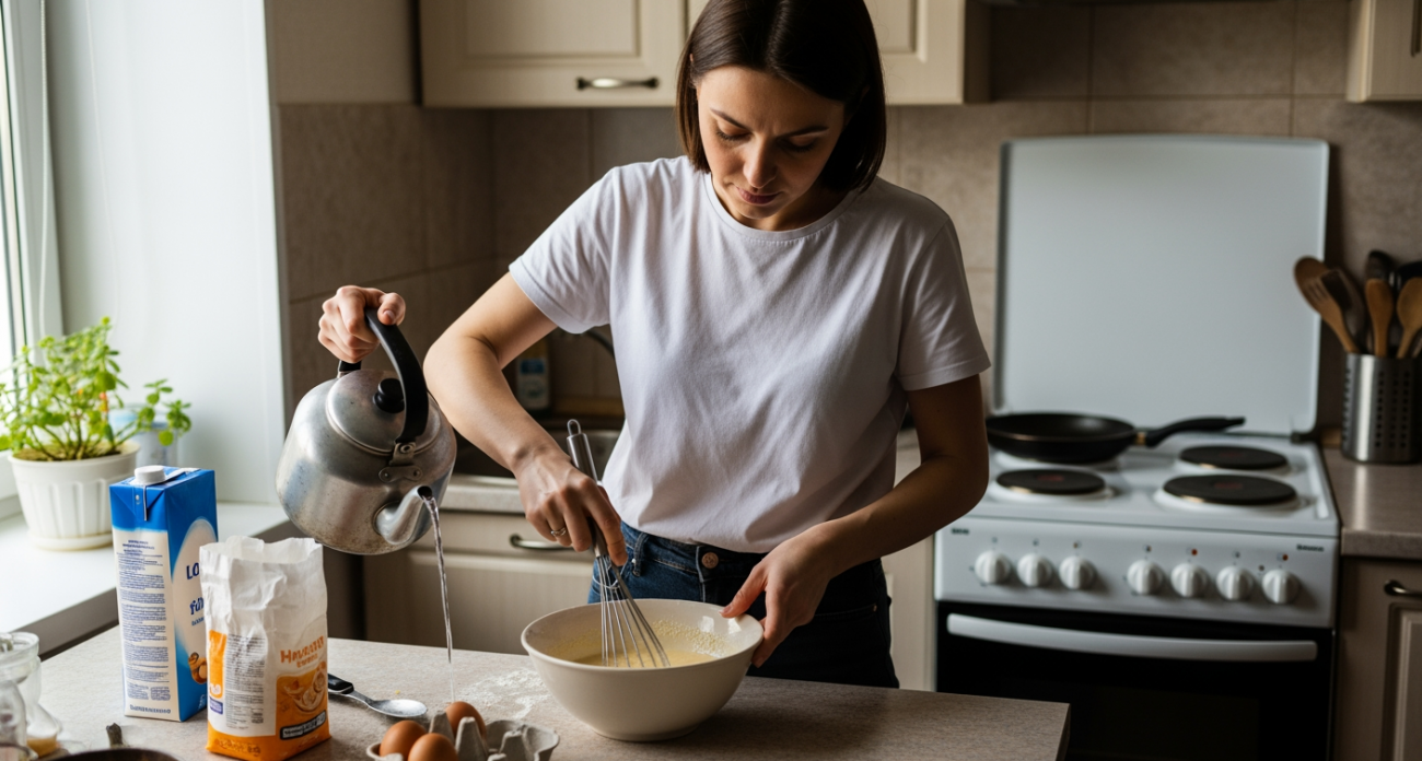 Секрет бабушкиных блинов раскрыт — тесто на кипятке превращается в кружевные шедевры без усилий и комочков