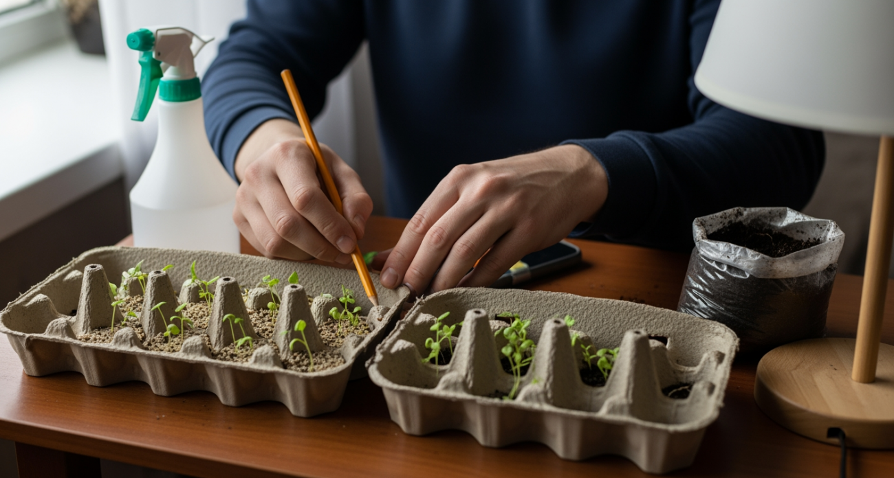 Забудьте про магазинную рассаду: обычный яичный лоток превращает подоконник в мини-питомник для томатов