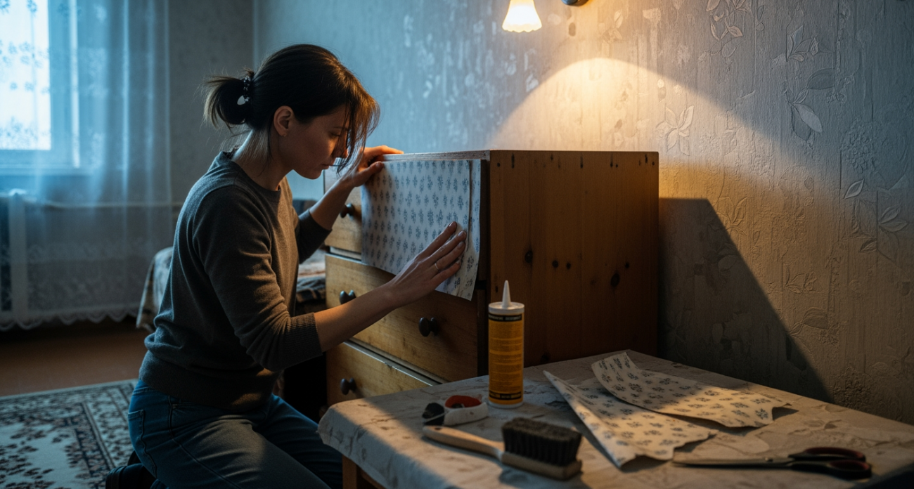 Остатки обоев от ремонта превратились в стильный декор, который теперь все соседи просят повторить