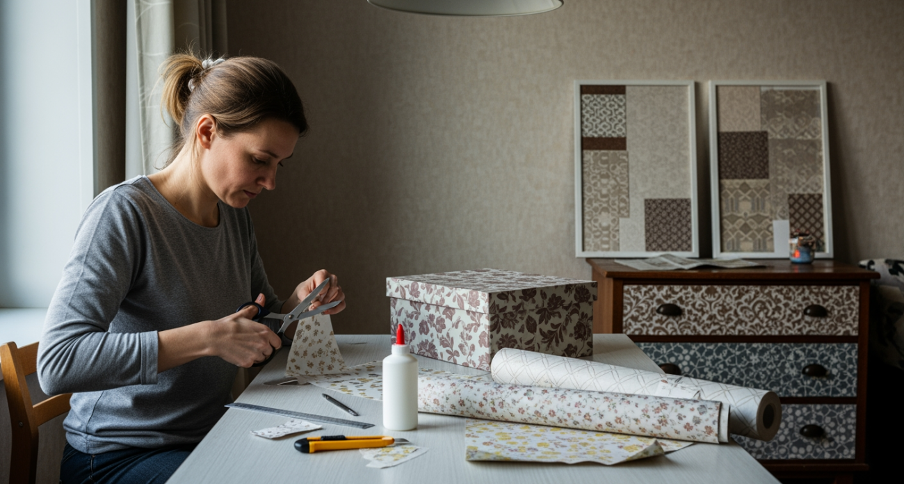 Из обрезков обоев делаю стильный декор так просто, что друзья теперь несут мне все свои остатки