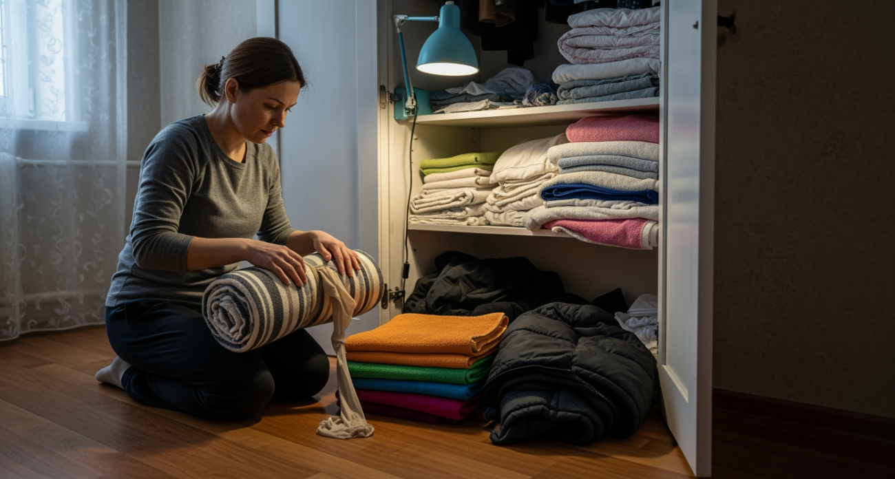 Женщина из соседнего подъезда рассказала гениальный способ хранения колготок, который освободил половину полки