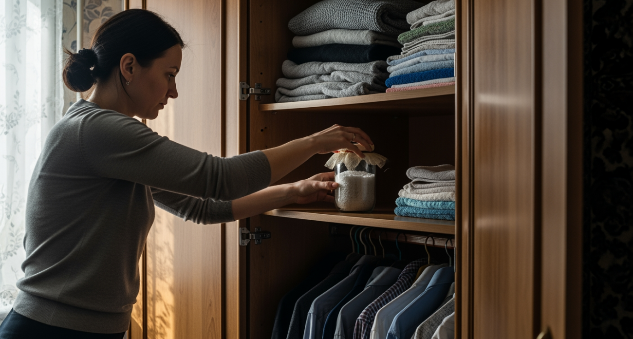 Соседка научила класть банки между свитерами и теперь я понимаю зачем это нужно