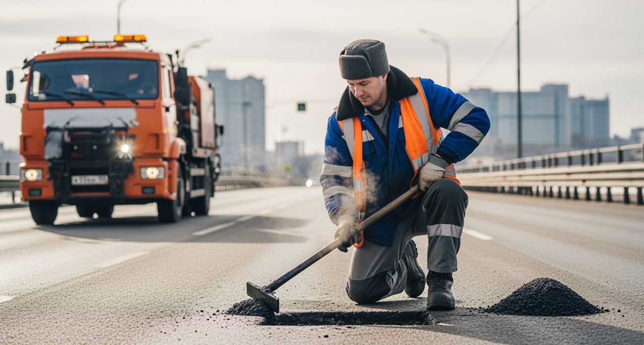 Дороги будут чинить при -10 градусах: новая технология против снегопадов