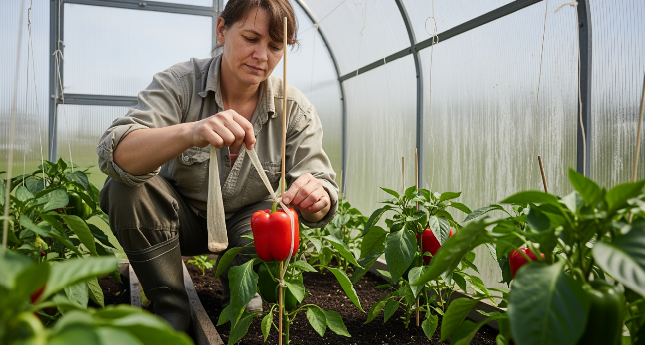 Простая хитрость с капроновыми колготками увеличила мой урожай перца в разы — соседи не верят