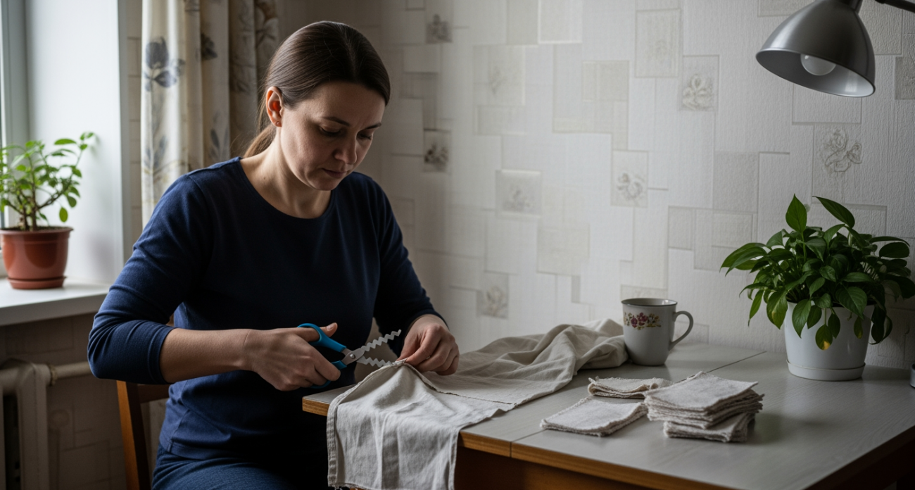 Выбрасываете старые простыни напрасно — из них получаются крутые штуки для быта за пару минут