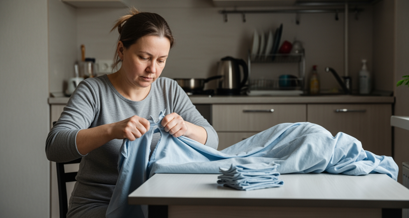 Из старых простыней делаю нужные штуки для быта буквально за пару минут без иголки