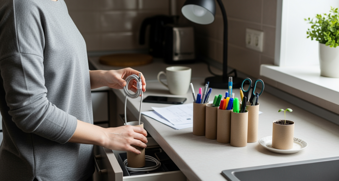 Втулки от туалетной бумаги организуют ящики лучше чем системы хранения за тысячи рублей