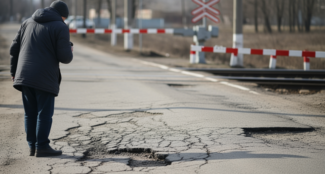 Арматура торчит из асфальта: переезд в Иванове превратился в полосу препятствий
