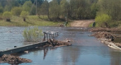 Река Нерль подтопила мост в Гаврилово-Посадском районе