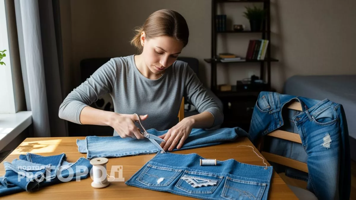 Вместо выбрасывания старых джинсов хозяйки делают из них нужные вещи и экономят семейный бюджет