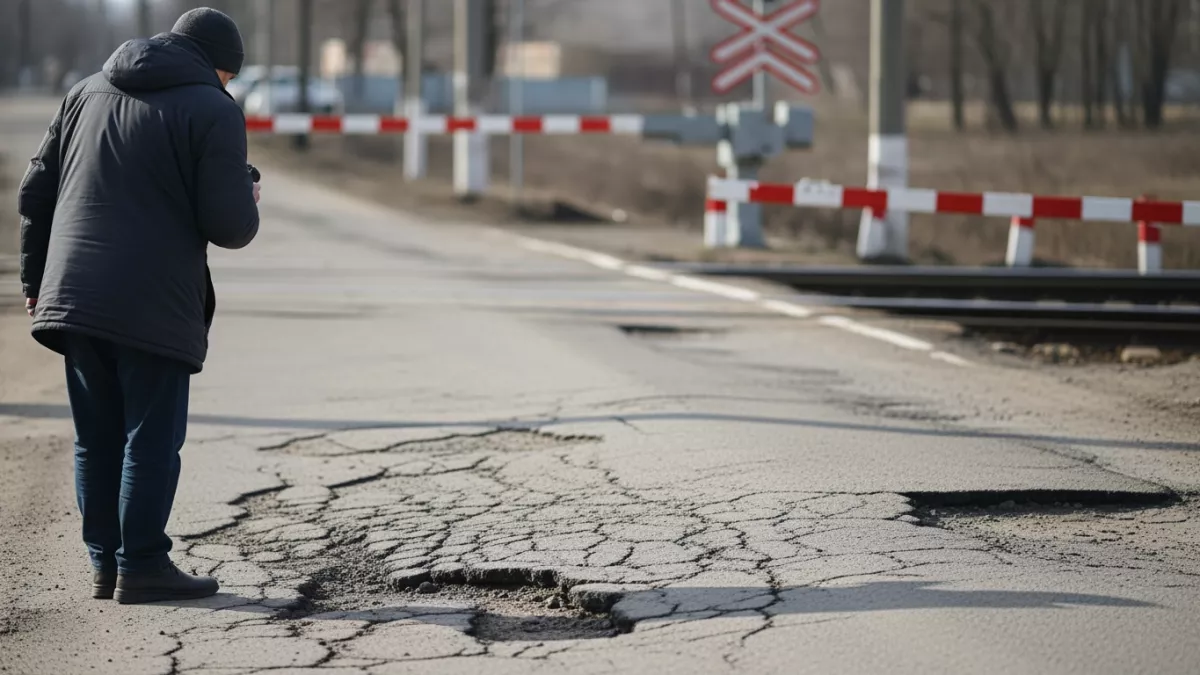 Арматура торчит из асфальта: переезд в Иванове превратился в полосу препятствий