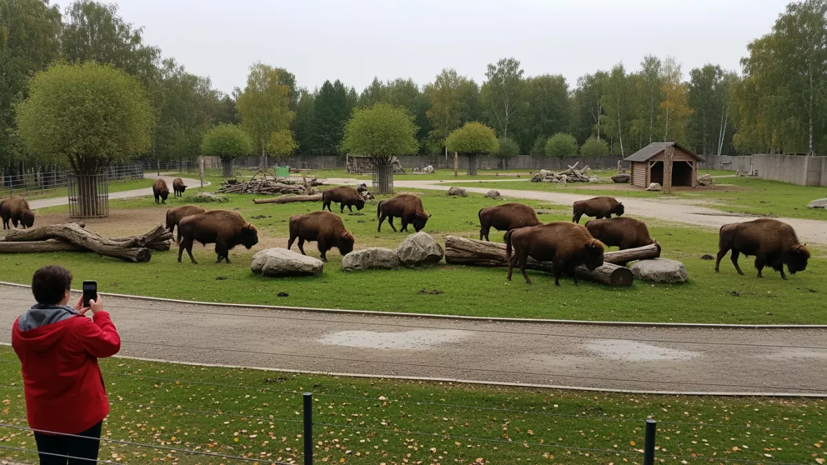 Зубрихи устроили парад по зоопарку перед переездом в новый дом