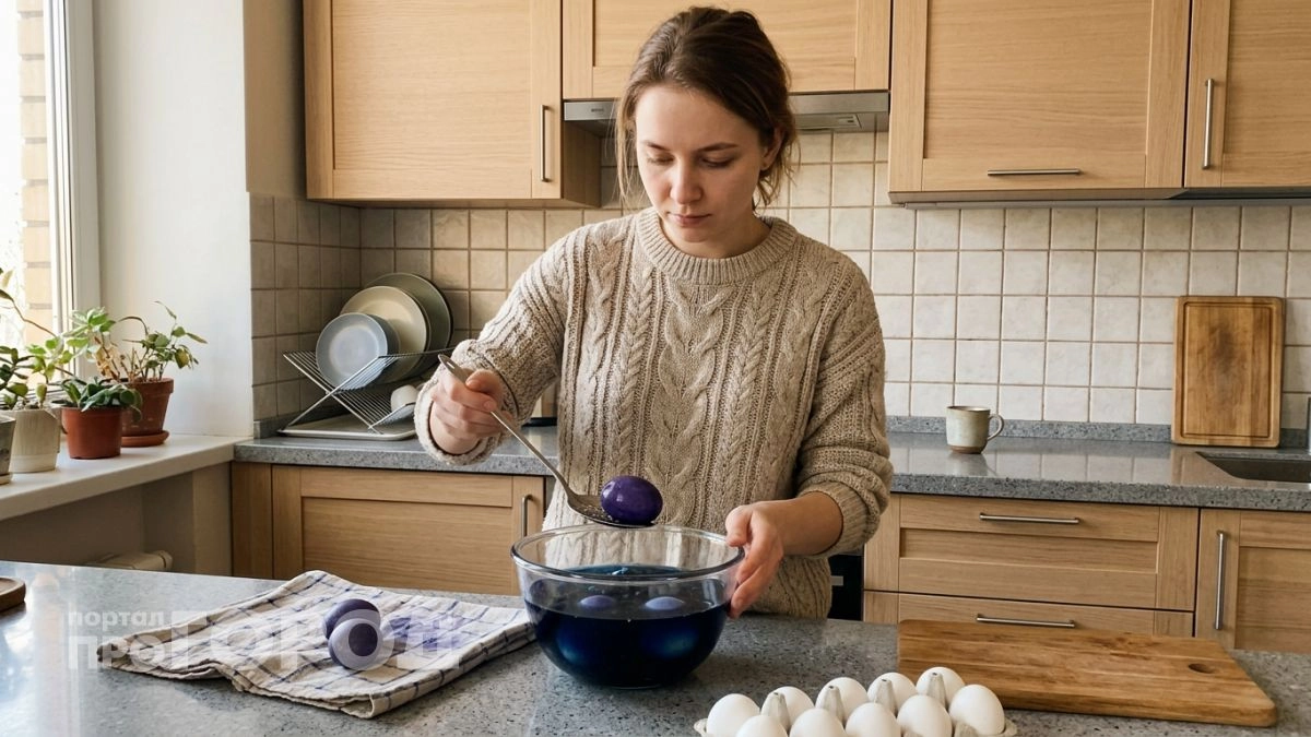 Просто варю краснокочанную капусту и опускаю туда яйца — через час они сияют глубоким фиолетом без красителей