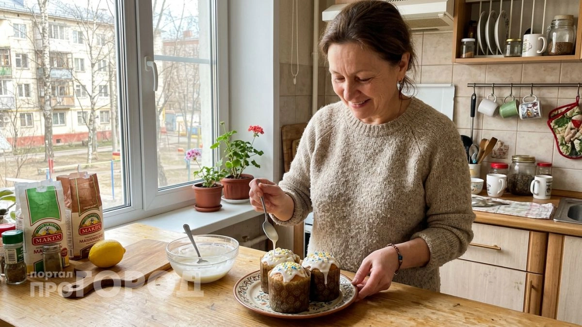Смешиваю два ингредиента без миксера и за пять минут получаю глазурь — плотную, белоснежную, без единой трещинки