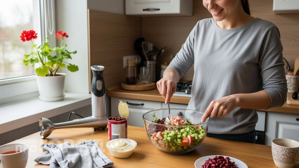 Минимум усилий и всего три ингредиента: этот салат готовится без плиты и съедается гостями до последней ложки