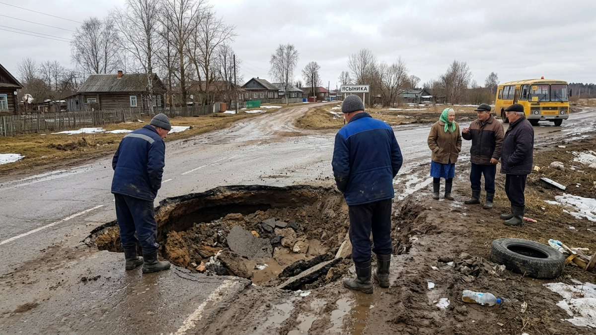 В Ясюниху нельзя было въехать: дорога провалилась и отрезала деревню