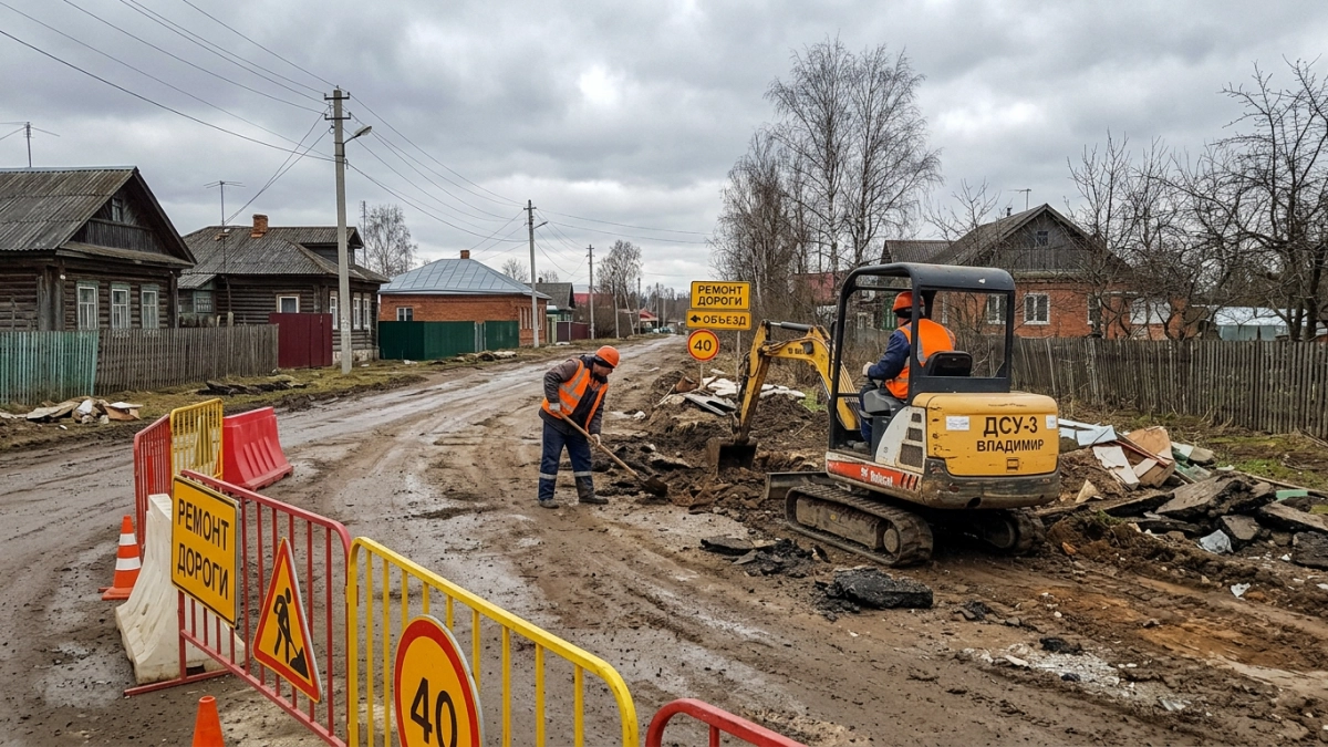 Во Владимире стартовал ремонт дороги Вольгинский — Иваново: 976 метров новой трассы