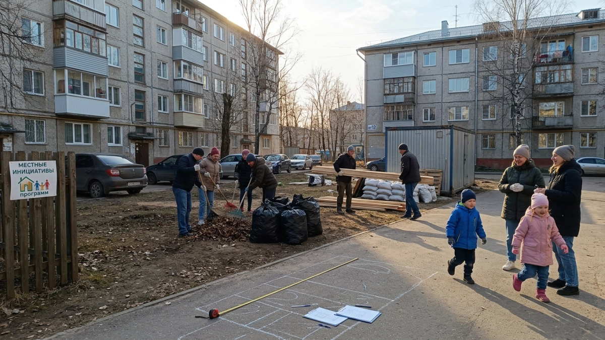 Двор на 3-й Лагерной преображается: освещение, а следом — детская площадка