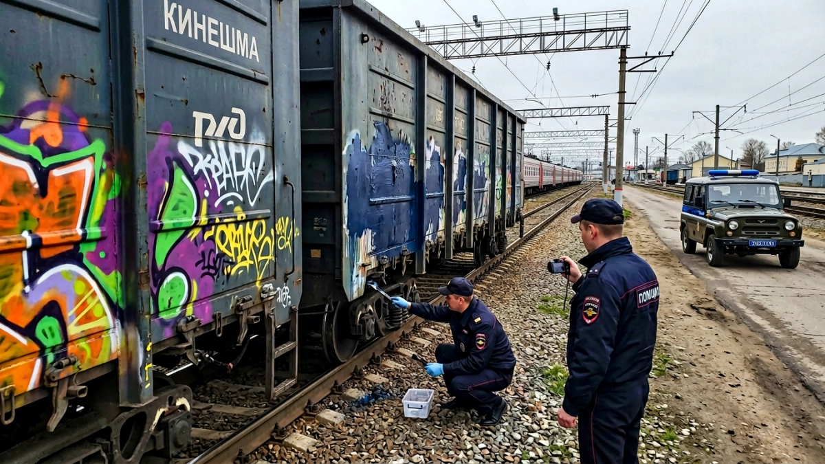 Поезд Кинешма — Иваново прибыл с граффити на вагонах