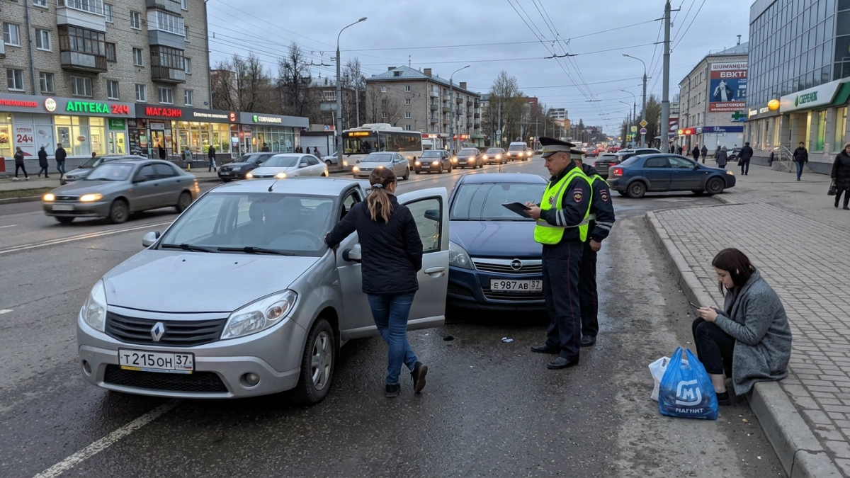 В Иванове водитель «Рено» не уступила дорогу: пострадали два человека