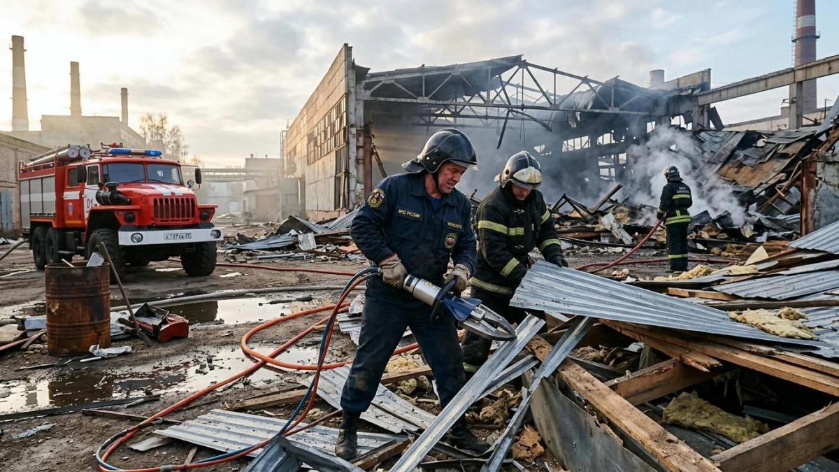 Пожар на «Красной Талке» в Иваново: спасатели вскрывают конструкции кровли