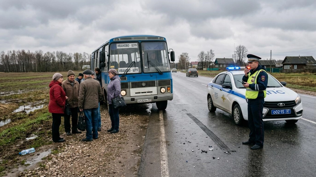 20-летний водитель «Лады» врезался в стоящий автобус с 15 пассажирами