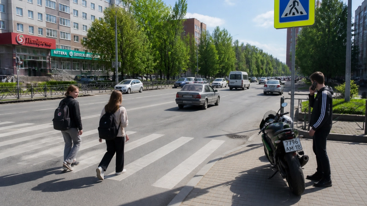 Питбайк сбил двух девочек на переходе в Иваново: госпитализированы
