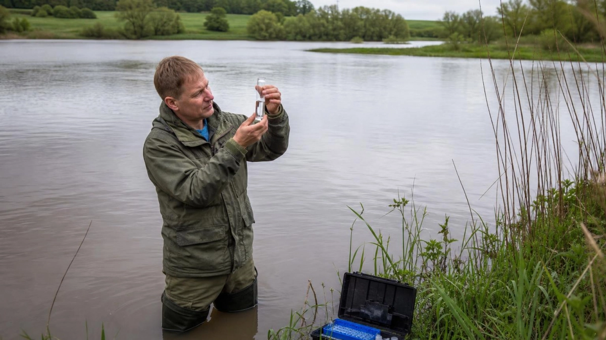 Теза в Родниковском районе изменила цвет из-за смыва глины с полей