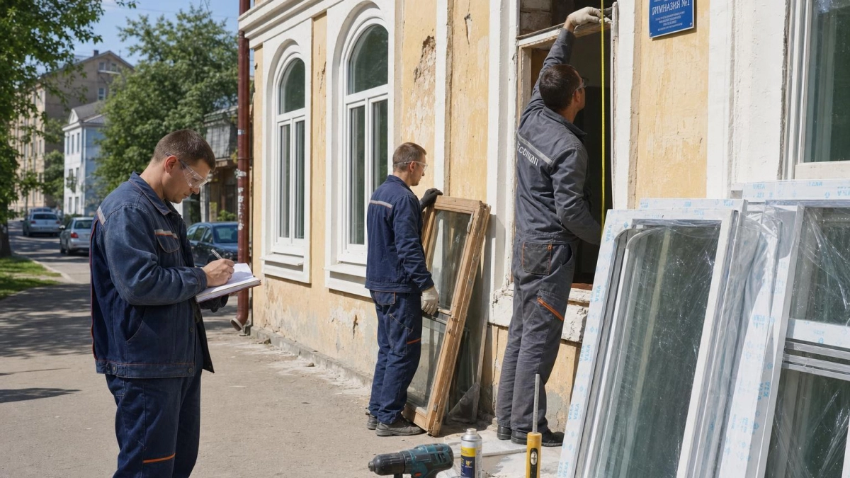 Гимназию Островского в Кинешме второй раз не смогли найти подрядчика для замены окон