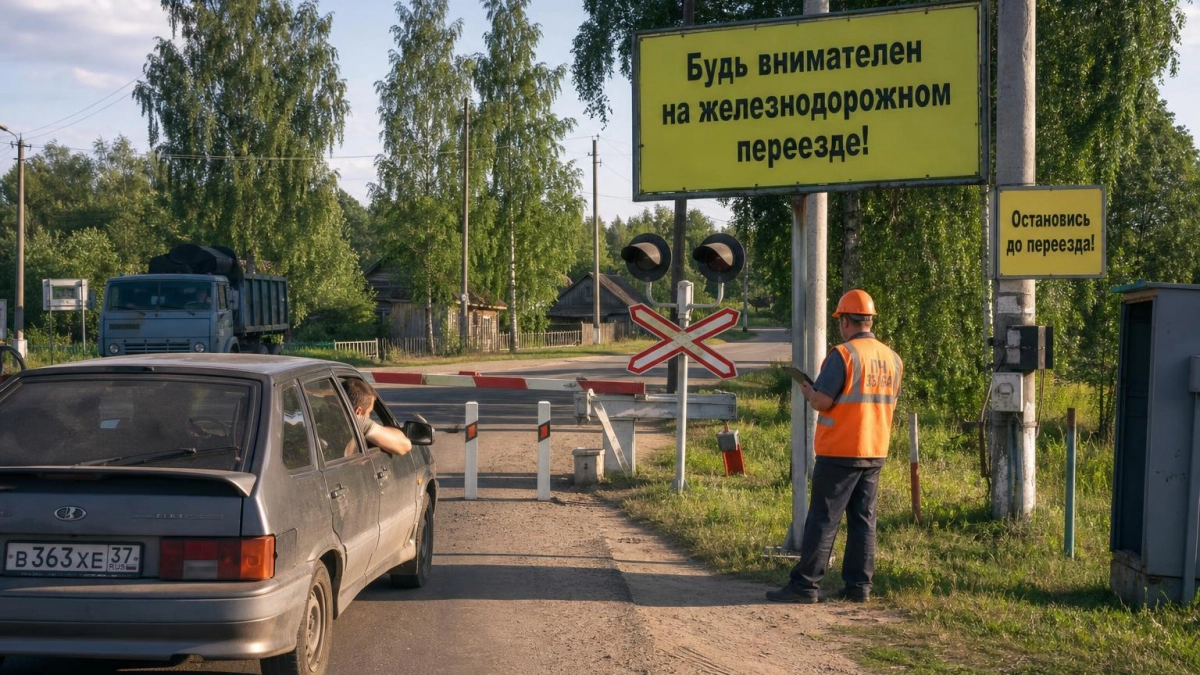 Дроны «Орлан» с баннерами о безопасности патрулируют переезды в Ивановской области