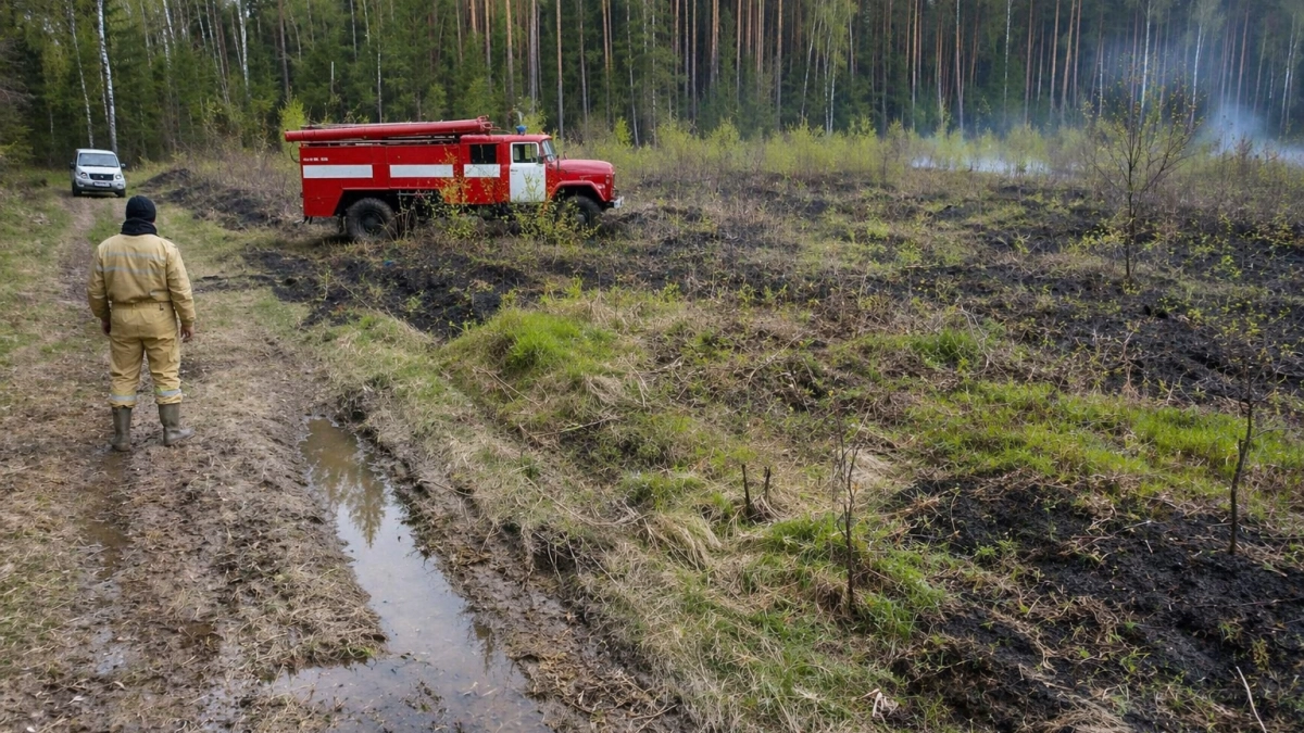 В Ивановской области низовой лесной пожар потушили в день обнаружения
