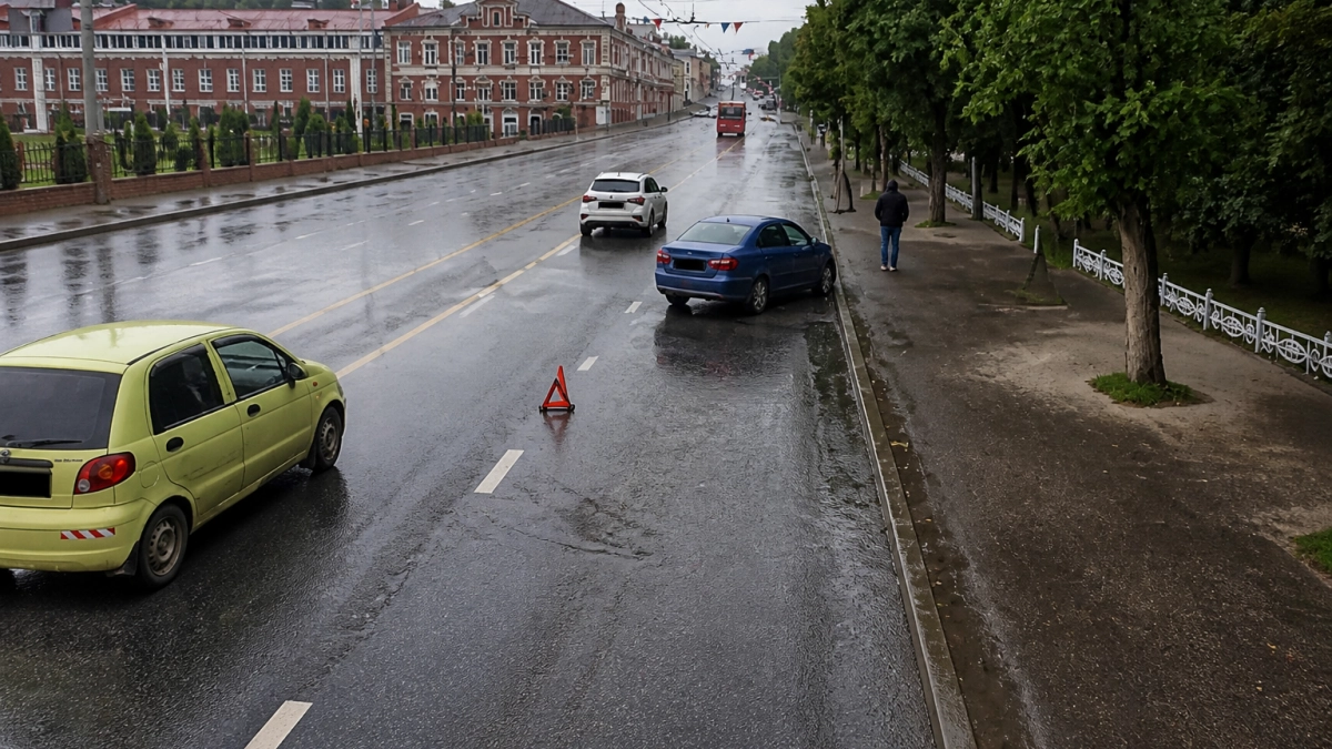 У ивановского цирка столкнулись три автомобиля и автобус пострадала пассажирка