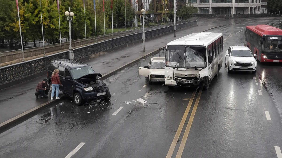Двойное ДТП на Соковском мосту в Иванове перекрыло движение к вокзалу