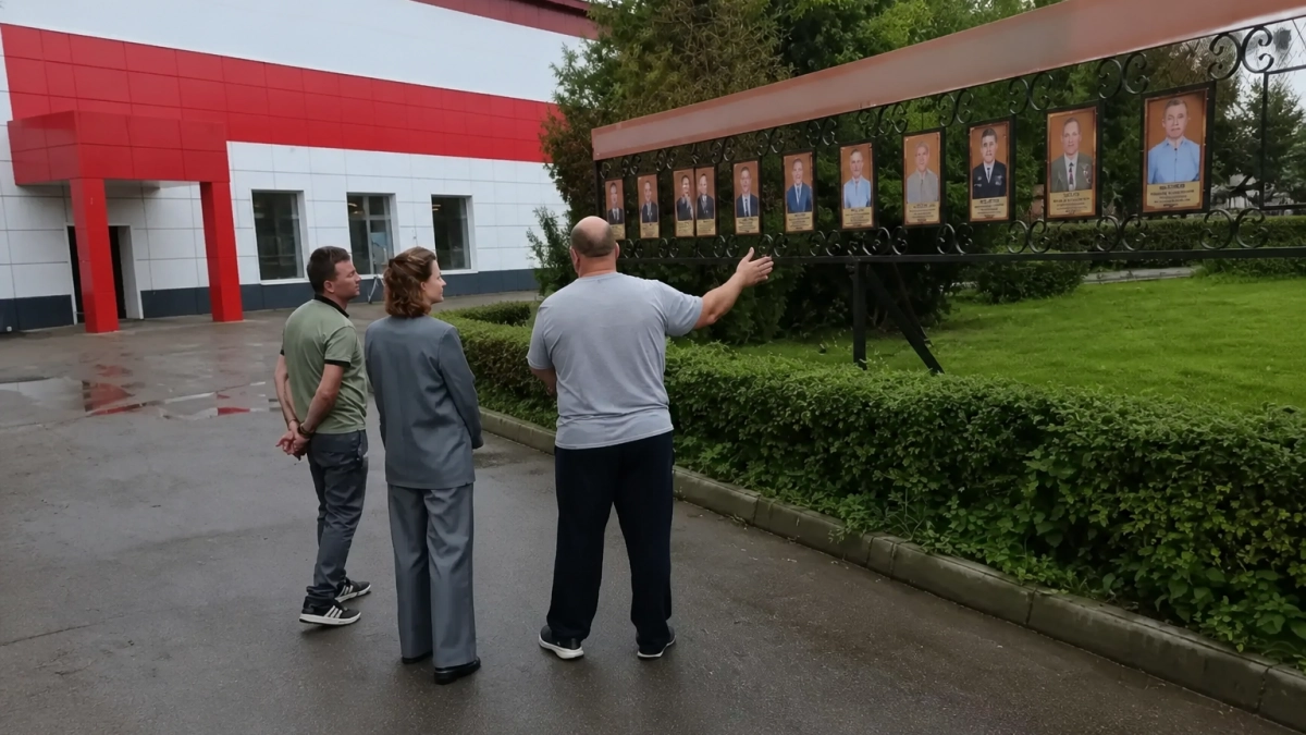 В центре Родников обновили Доску Почетных граждан с новыми фотографиями
