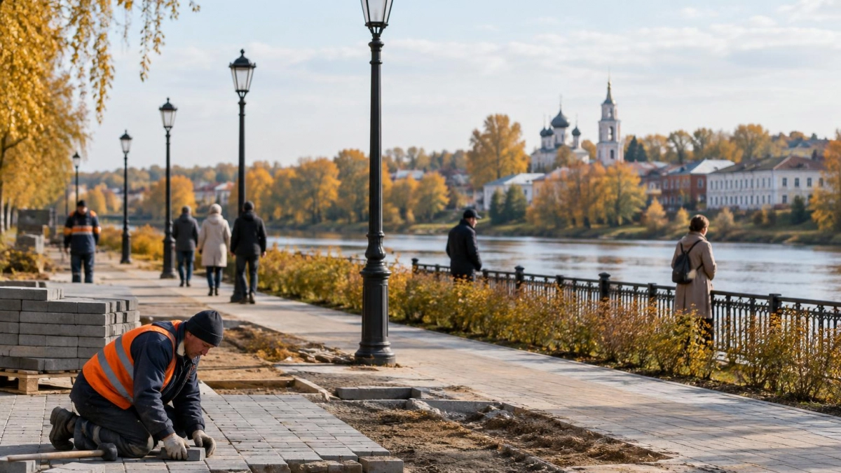 В Шуе стартовал третий этап благоустройства набережной Тезы с непрерывным маршрутом