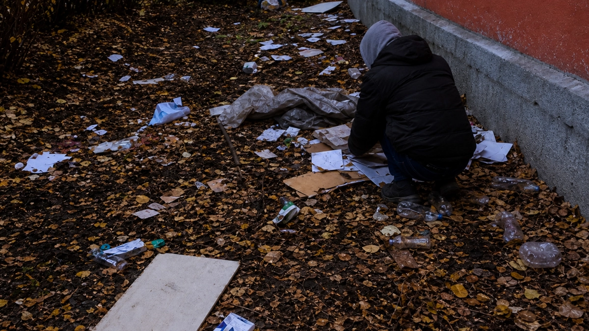 В Кинешме женщина час наводила порядок после детских «развлечений» с мусором